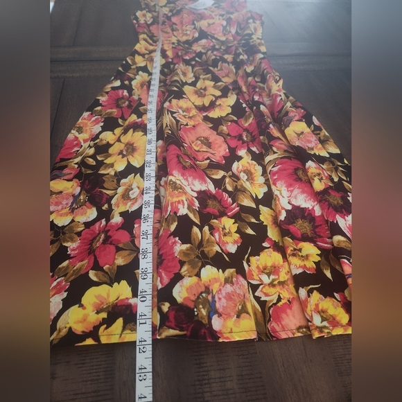 Sz 6 Hearts & Roses Floral Sleeveless Swinger's Dress - Picture 9 of 9